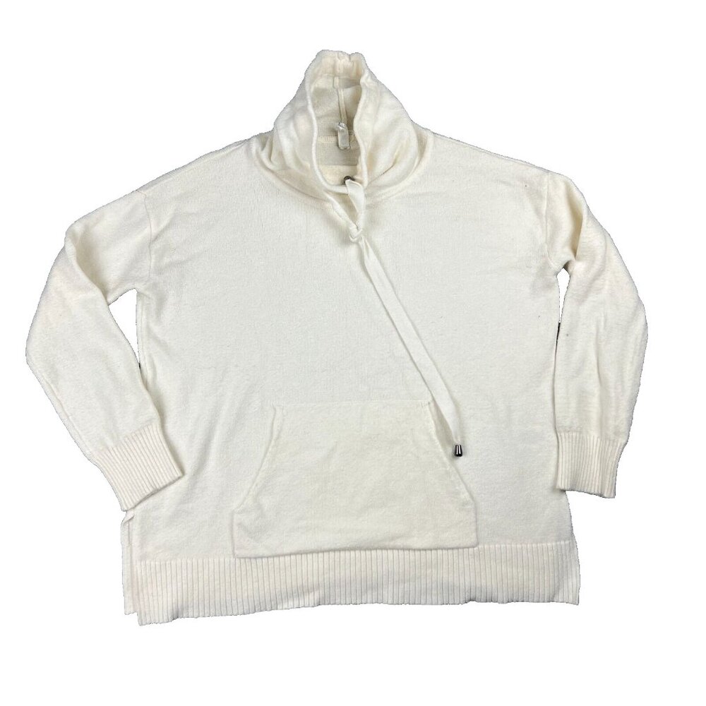 Cable & Gauge Cowl Neck Athletic Sweater Womens XS White Ivory Long Sleeve